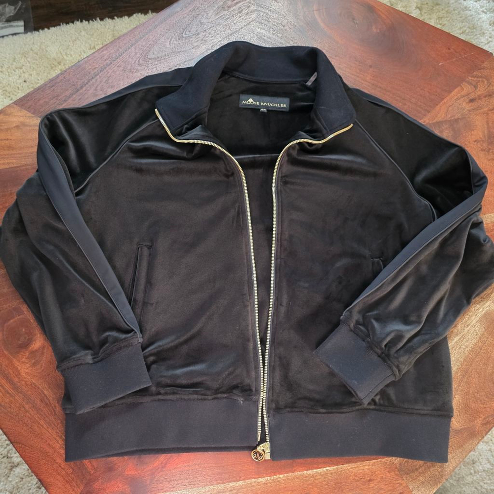 Moose Knuckles Velour Track Jacket‎ Black Size XL